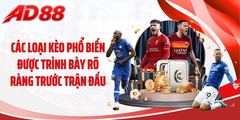 Các loại kèo phổ biến được trình bày rõ ràng trước trận đấu